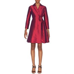 Focus By Shani Womens Dupioni Wrap Dress